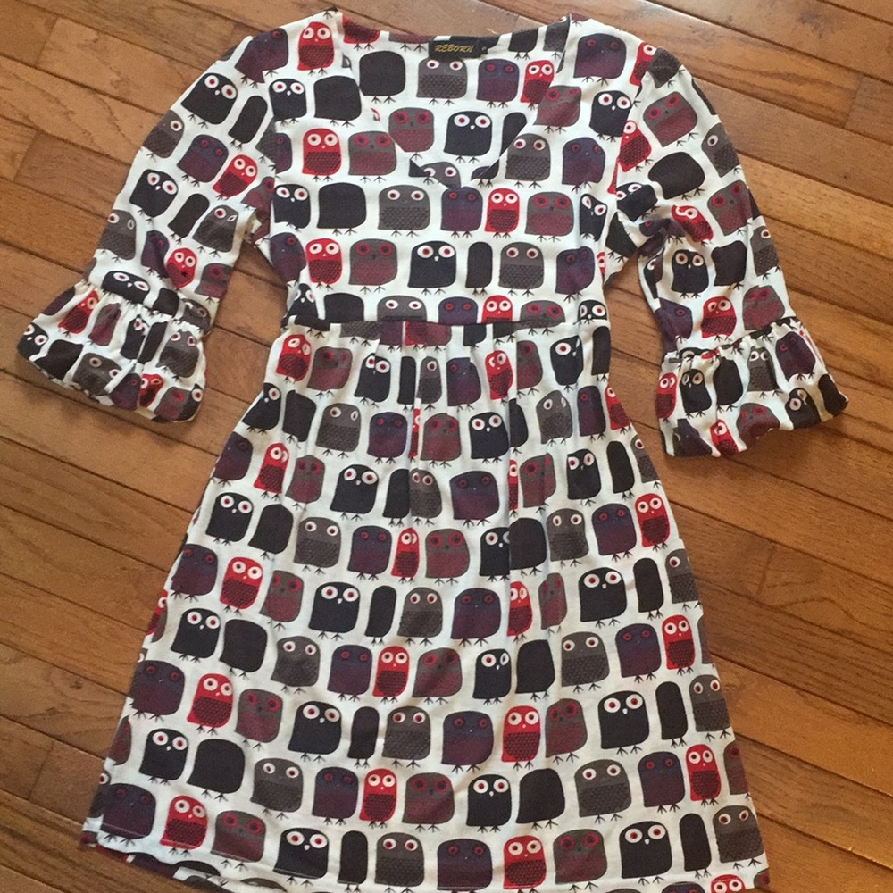 Adorable Owl Pattern Dress - Picture 4 of 5